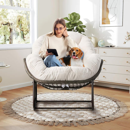 The Minimalist Nest: A Stylish Dual-Use Rattan Hanging Chair