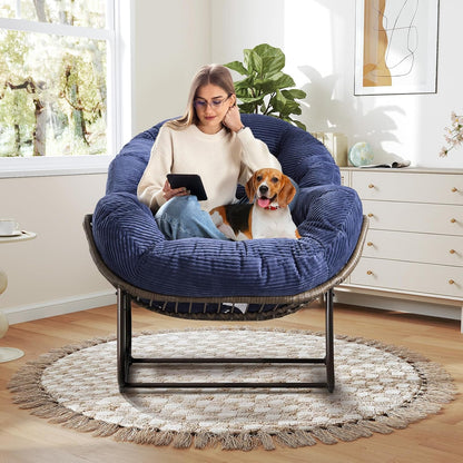 The Minimalist Nest: A Stylish Dual-Use Rattan Hanging Chair