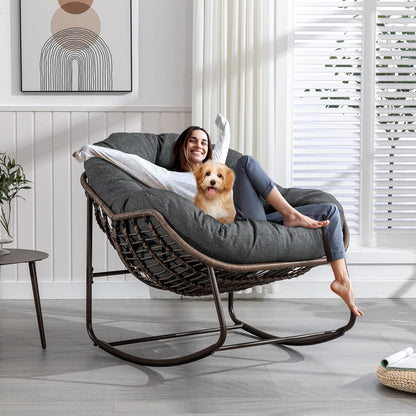 The Minimalist Nest: A Stylish Dual-Use Rattan Hanging Chair